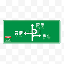 路牌路标指示牌图片_人生高速路牌选择