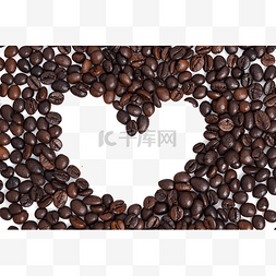 心形镂空图案图片_咖啡豆镂空的心形图案
