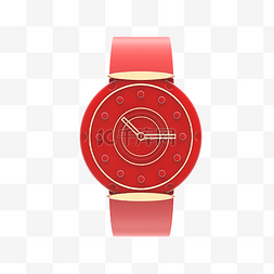 红色仿真金属手表