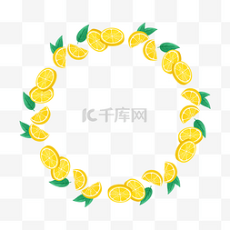 圆形黄色水果图片_圆形水果边框10