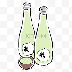 绿色饮品图片_两瓶绿色米酒