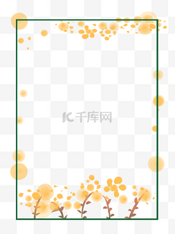 黄色简单装饰图片_黄色简约漂浮元素装饰边框