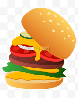 美式食物图片_矢量美式汉堡包炸鸡汉堡