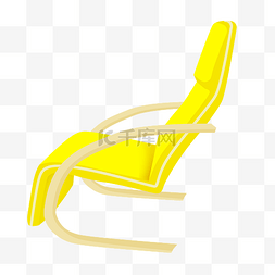 卡通木质椅子图片_舒适的黄色摇椅插画