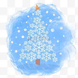 圣诞树雪花装饰图片_圣诞圣诞树雪花星星