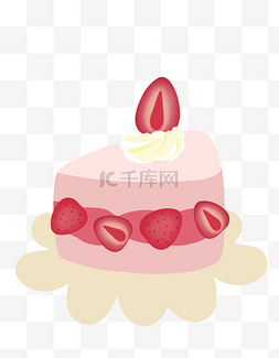 草莓装饰粉色小蛋糕