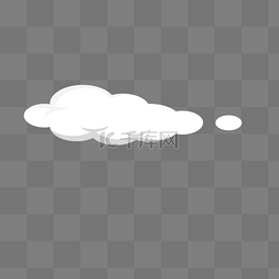 白色圆弧漂浮的云朵元素