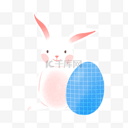 蓝色兔子卡通图片_儿童节六一兔子卡通免抠素材
