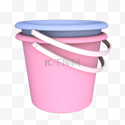 塑料桶盆图片_红色和蓝色的塑料桶