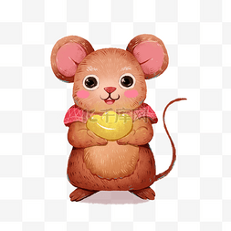 鼠年特惠图片_2020春节鼠年喜庆卡通老鼠金元宝