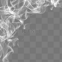 白色烟雾边框图片_手绘创意感白色烟雾边框