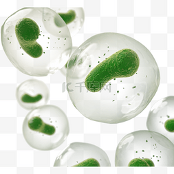 立体科学图片_绿色细胞3d立体元素