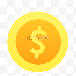 圆圆的金币图片_卡通黄色的金币