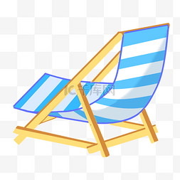 沙滩休息躺椅插画