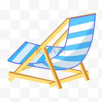 沙滩休息躺椅插画