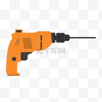 卡通橙色电钻