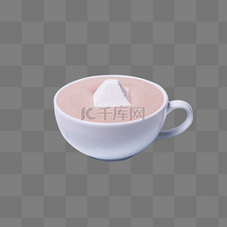 白色圆弧茶碗元素