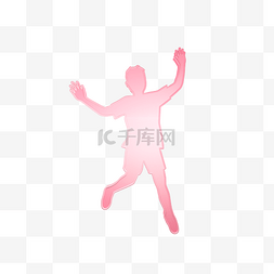 人物3d剪影图片_跳舞的男孩C4D立体插图