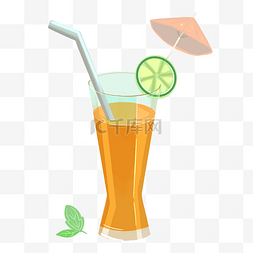 夏天果汁橙汁饮料免抠素材