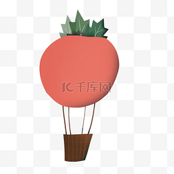 一个红色番茄热气球