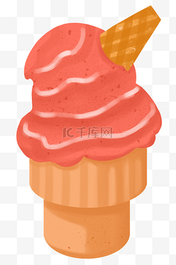 红色雪糕冰淇淋插画