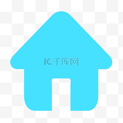 房子蓝色图标图片_卡通房子图标