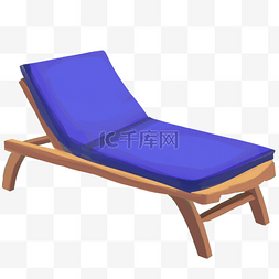蓝色柔软午睡椅子