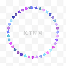 小清新紫色方块圆形边框