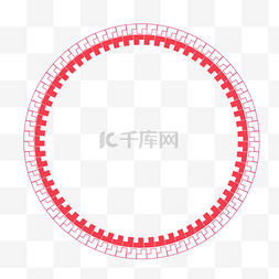 中国红元素图片_中国红中国风喜庆红色圆形边框