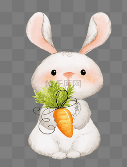 小兔子吃图片_小兔子吃萝卜