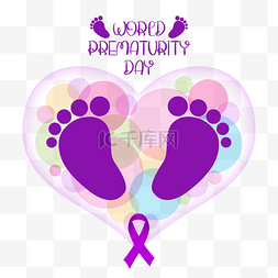 早产日图片_world prematurity day婴儿脚印