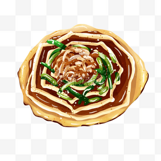 沙拉酱香葱柴鱼大阪烧日本okonomiyaki
