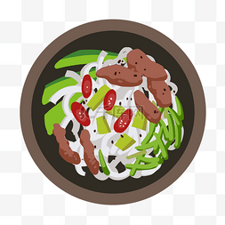 快餐宣传单设计图片_蔬菜面条装饰插图