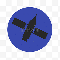 卫星装饰图片_蓝色太空卫星装饰