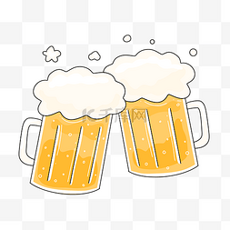 啤酒图片_碰杯啤酒卡通插画