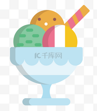 彩色冰淇淋球插画