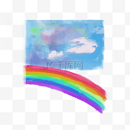 直的彩虹光图片_卡通手绘美丽的彩虹