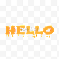 hello字体图片_黄色hello立体字