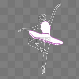 霓虹灯发光条纹图片_女神节发光线描跳芭蕾舞的女人三