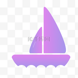 海上航行图片_蓝色的帆船免抠图