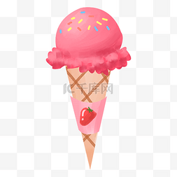 草莓蛋卷冰淇淋
