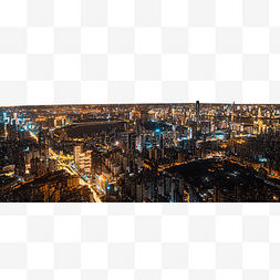 城市航拍夜景图片_武汉城市建筑大气夜景航拍