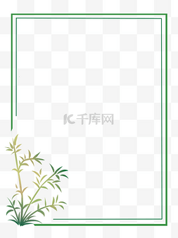 绿色叶子边框装饰图片_古风植物插画边框装饰纹理