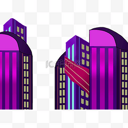赛博朋克抽象海报图片_赛博朋克紫色高楼