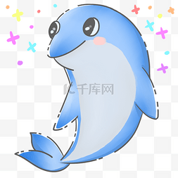 蓝色跃出海面海豚