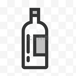 酒瓶图标图片_扁平化酒瓶