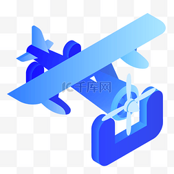模型矢量图图片_蓝色飞机模型矢量图