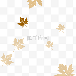 秋季几何海报图片_秋天漂浮的枫叶