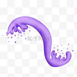 紫色飞溅液体蓝莓汁广告平面装饰