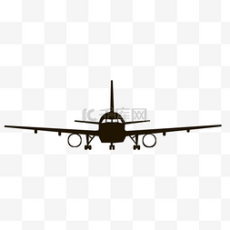 飞机剪影素材图片_炫酷黑白飞机剪影